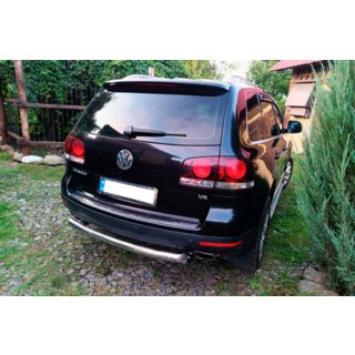 Задній захист AK002 (2 шт., нерж) Volkswagen Touareg 2002-2010 рр. фото 2