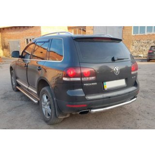 Задній захист AK002 (2 шт., нерж) Volkswagen Touareg 2002-2010 рр. фото 4