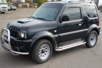 Suzuki Jimny 1998-2018 рр. Кенгурятник QT007-Exclusive (З написом, нерж) фото 6