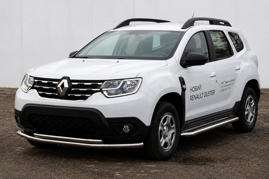 Renault Duster 2018-2024 рр. Передній захист F3-10 (нерж.)