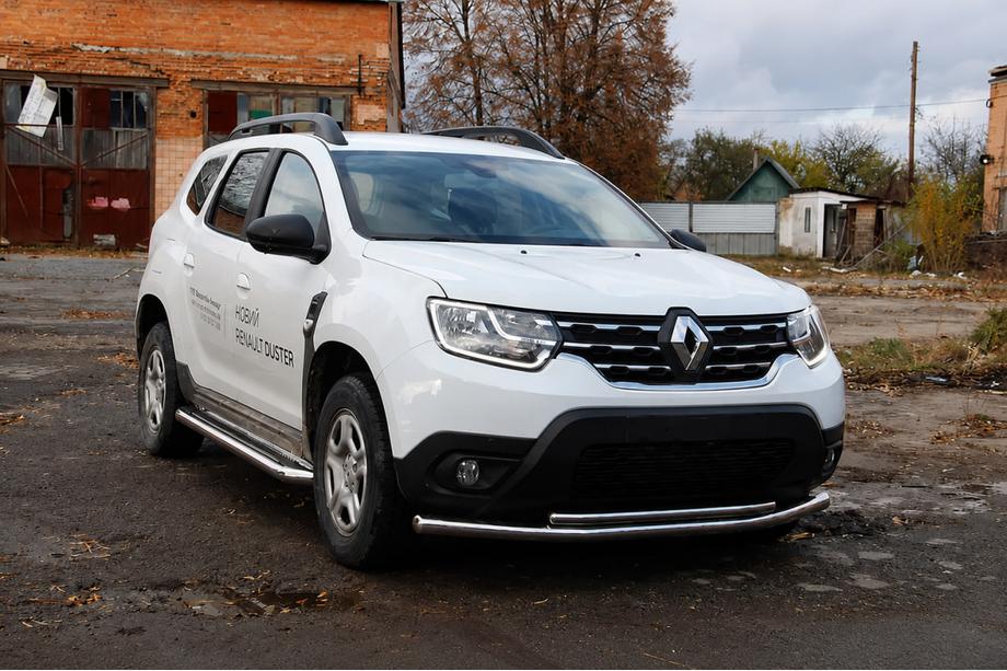 Renault Duster 2018-2024 рр. Передній захист F3-10 (нерж.) Фото 3