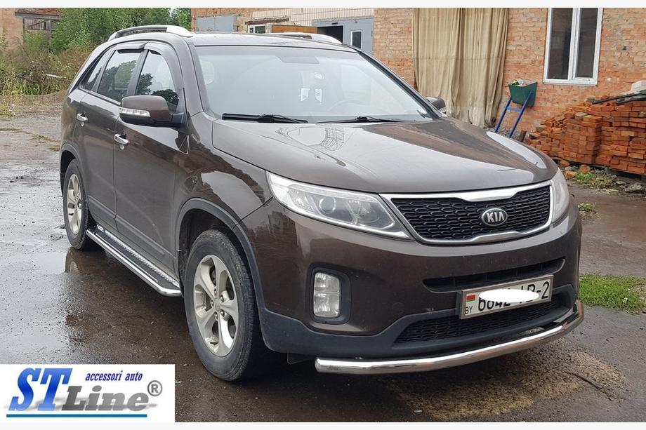 Kia Sorento II XM 2009-2014 рр. Передній захист ST008 (2013-2015, нерж.) Фото 2
