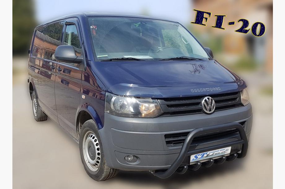 Volkswagen T5 2010-2015 рр. Кенгурятник WT003 Black (нерж) Фото 3