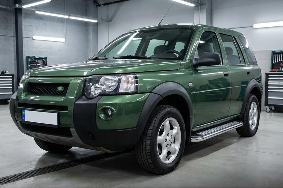 Land Rover Freelander I 1997-2006 рр. Бокові пороги Maydos V2 (2 шт., алюміній ↗ нерж) Фото 2
