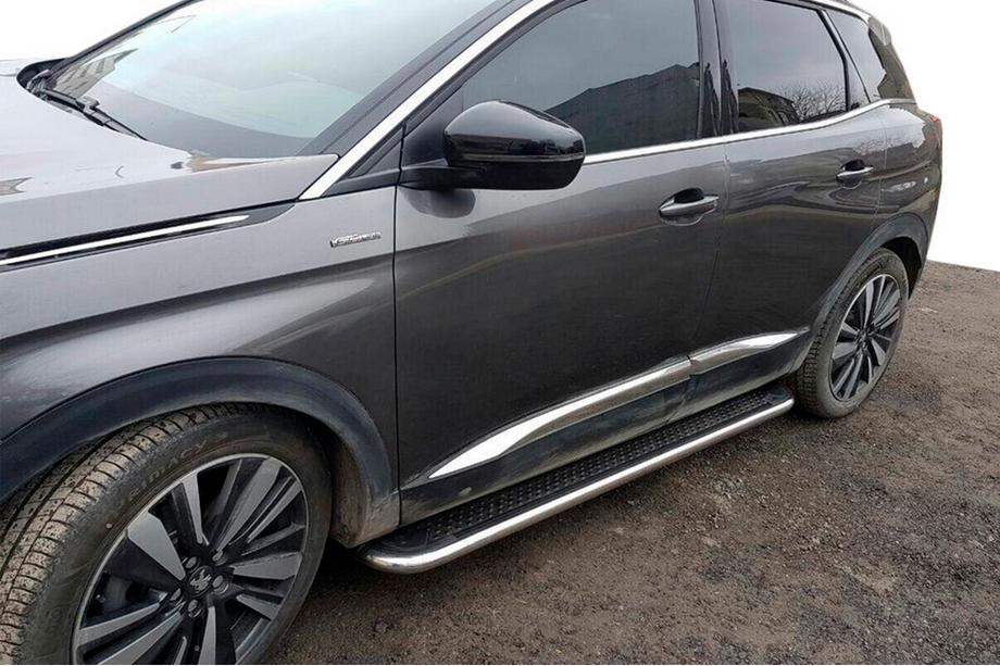 Opel Mokka 2012-2021 рр. Бокові пороги Maydos V2 (2 шт, алюміній ↗ нерж) Image