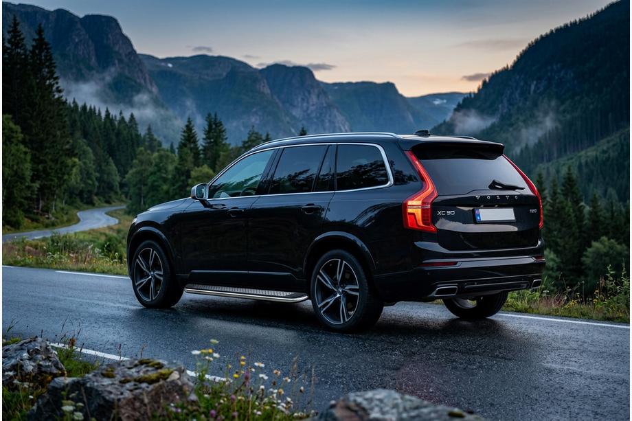 Volvo XC90 2015- рр. Бокові пороги Maydos V2 (2 шт., алюміній ↗ нерж) Фото 1