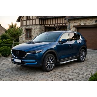 Бокові пороги Allmond Grey (2 шт., алюміній) Mazda CX-5 2017-2025 рр. фото 1