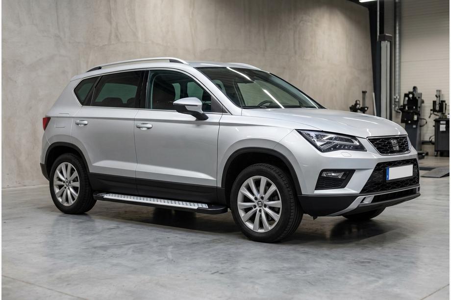 Seat Ateca 2016- рр. Бокові пороги Allmond Grey (2 шт., алюміній) Фото 1