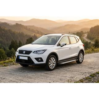 Бокові пороги Allmond Grey (2 шт., алюміній) Seat Arona 2017- рр. фото 1