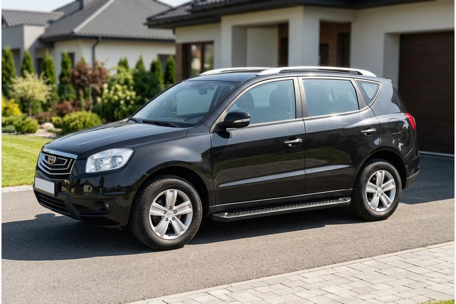 Geely Emgrand X7 2011- рр. Бокові пороги Allmond Black (2 шт., алюміній) Фото 1