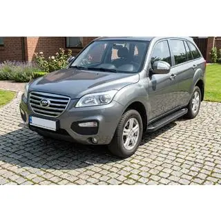 Бокові пороги Allmond Black (2 шт., алюміній) Lifan X60 2011- рр. фото 1