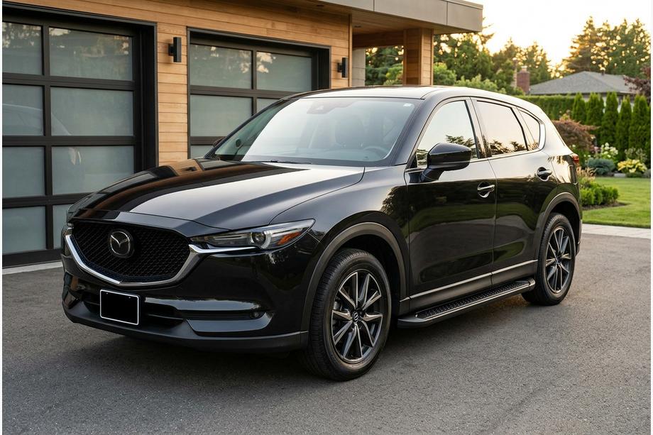 Mazda CX-5 2017-2025 рр. Бокові пороги Allmond Black (2 шт., алюміній) Фото 1