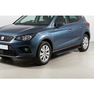 Бокові пороги Allmond Black (2 шт., алюміній) Seat Arona 2017- рр. фото 1