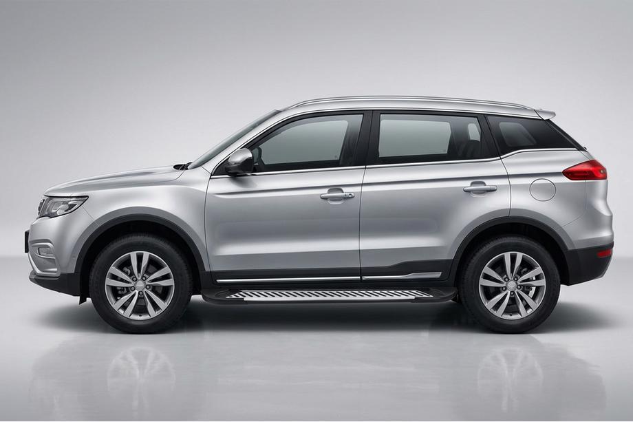 Geely Emgrand X7 2011- рр. Бокові пороги Line (2 шт., алюміній) Image