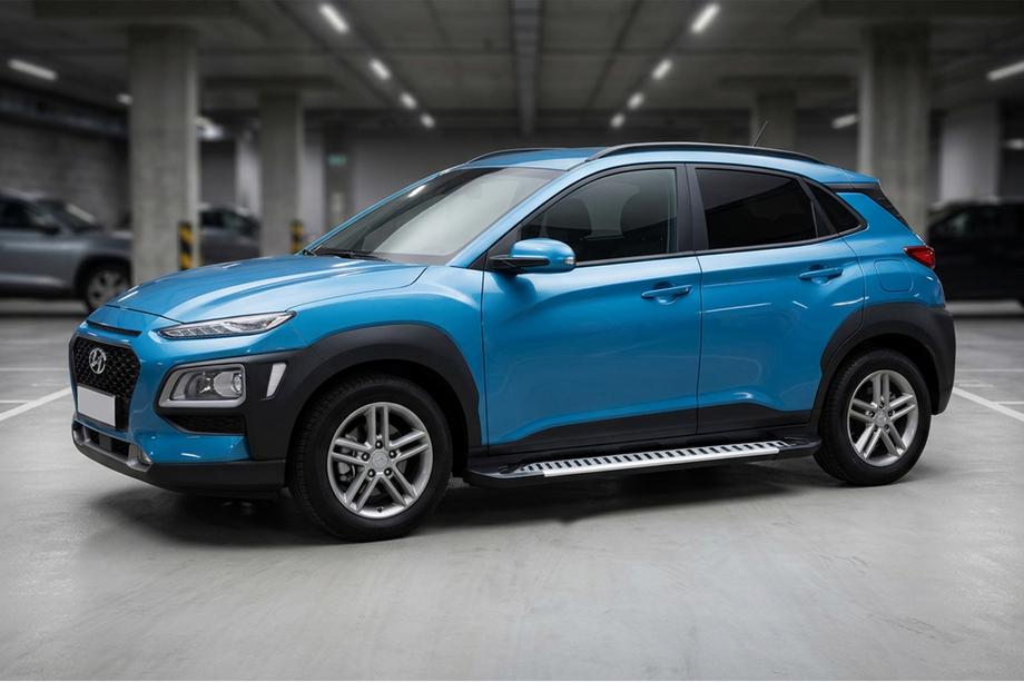 Hyundai Kona 2017-2023 рр. Бокові пороги Line (2 шт., алюміній) Фото 1