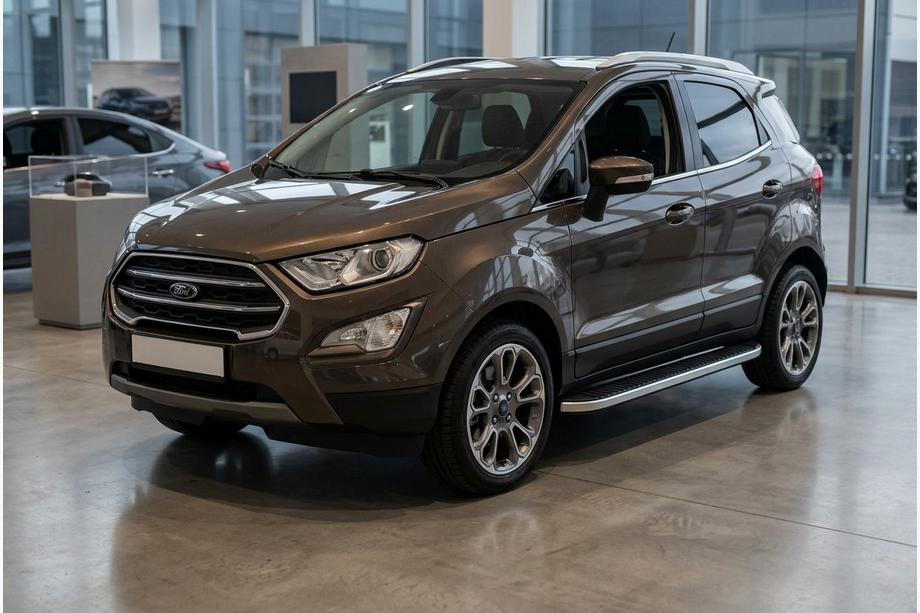 Ford Ecosport 2013-2022 рр. Бокові пороги Tayga Grey (2 шт., алюміній) Фото 1