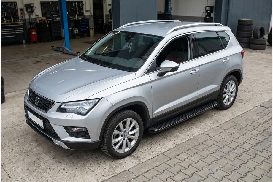 Seat Ateca 2016- рр. Бокові пороги Tayga Black (2 шт., алюміній) Фото 1