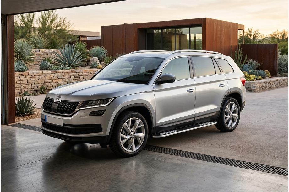 Skoda Kodiaq 2016-2023 рр. Бокові пороги Tayga V2 (2 шт., алюміній) Фото 1