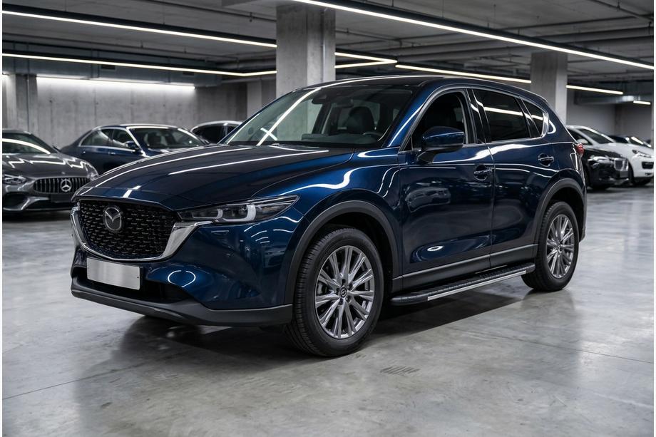 Mazda CX-5 2017-2025 рр. Бокові пороги Bosphore Grey (2 шт., алюміній) Image