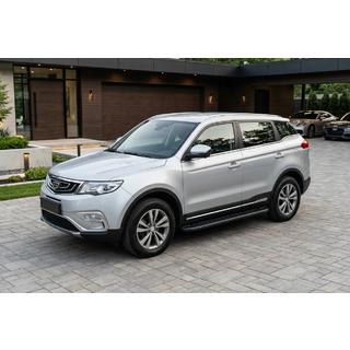 Бокові пороги Bosphore Black (2 шт., алюміній) Geely Emgrand X7 2011- рр. фото 1