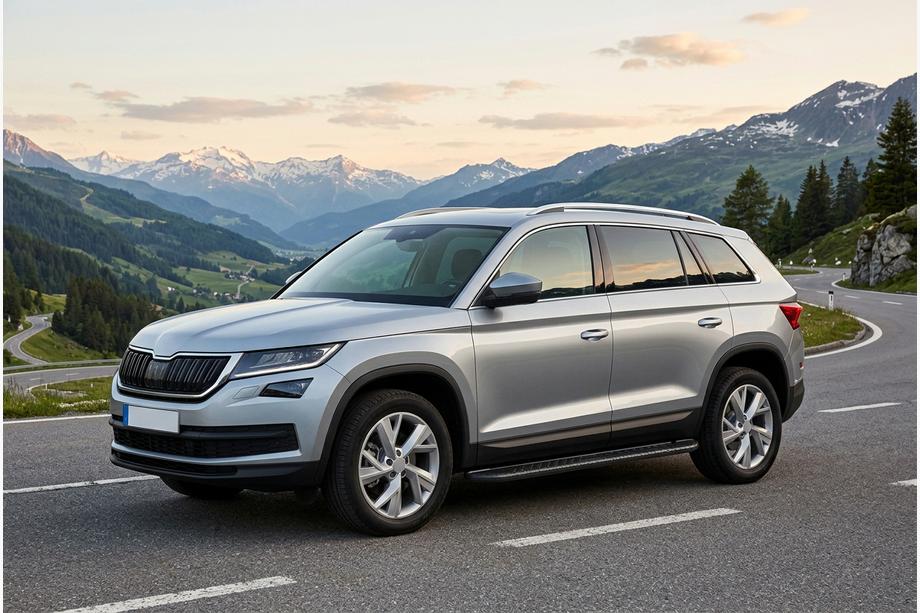 Skoda Kodiaq 2016-2023 рр. Бокові пороги Bosphore Black (2 шт., алюміній) Фото 1
