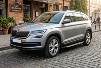 Skoda Kodiaq 2016-2023 рр. Бокові пороги Duru (2 шт., алюміній) фото 1