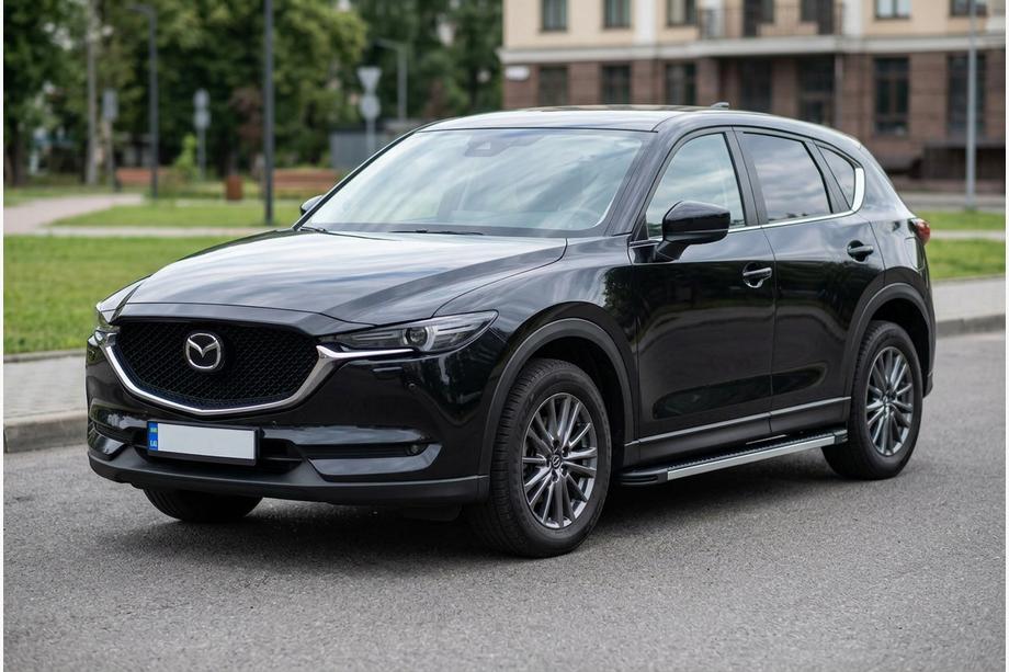 Mazda CX-5 2017-2025 рр. Бокові пороги Maya V1 (2 шт., алюміній) Image