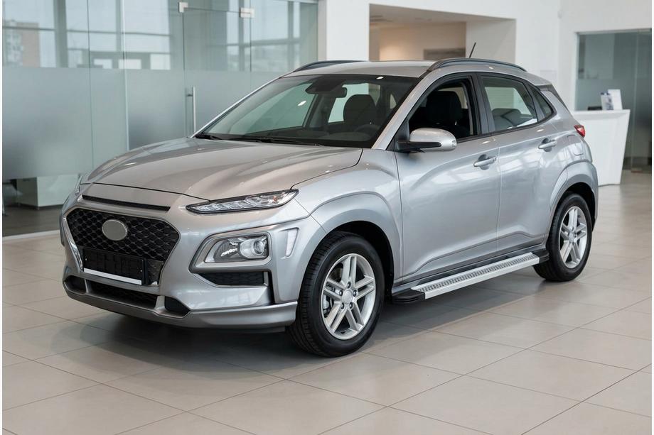 Hyundai Kona 2017-2023 рр. Бокові пороги Maya V2 (2 шт., алюміній) Фото 1