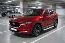 Mazda CX-5 2017-2025 рр. Бокові пороги Maya V2 (2 шт., алюміній) фото 1