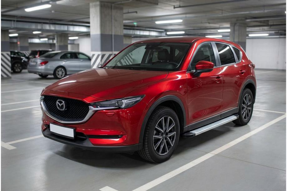 Mazda CX-5 2017-2025 рр. Бокові пороги Maya V2 (2 шт., алюміній) Image