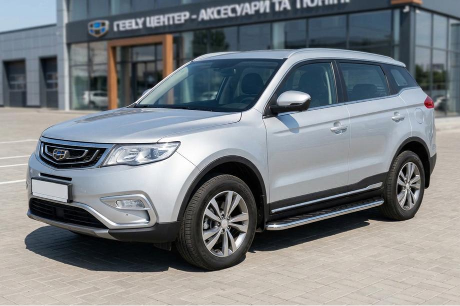 Geely Emgrand X7 2011- рр. Бокові пороги Maydos V1 (2 шт., алюміній) Фото 1