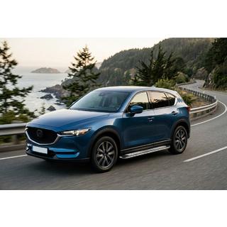 Бокові пороги Maydos V2 (2 шт., алюміній ↗ нерж) Mazda CX-5 2017-2025 рр. фото 1