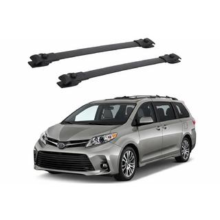 Багажник (поперечини) чорні на рейлінги OEM (Алюміній) Toyota Sienna 2010-2020 рр. фото 1