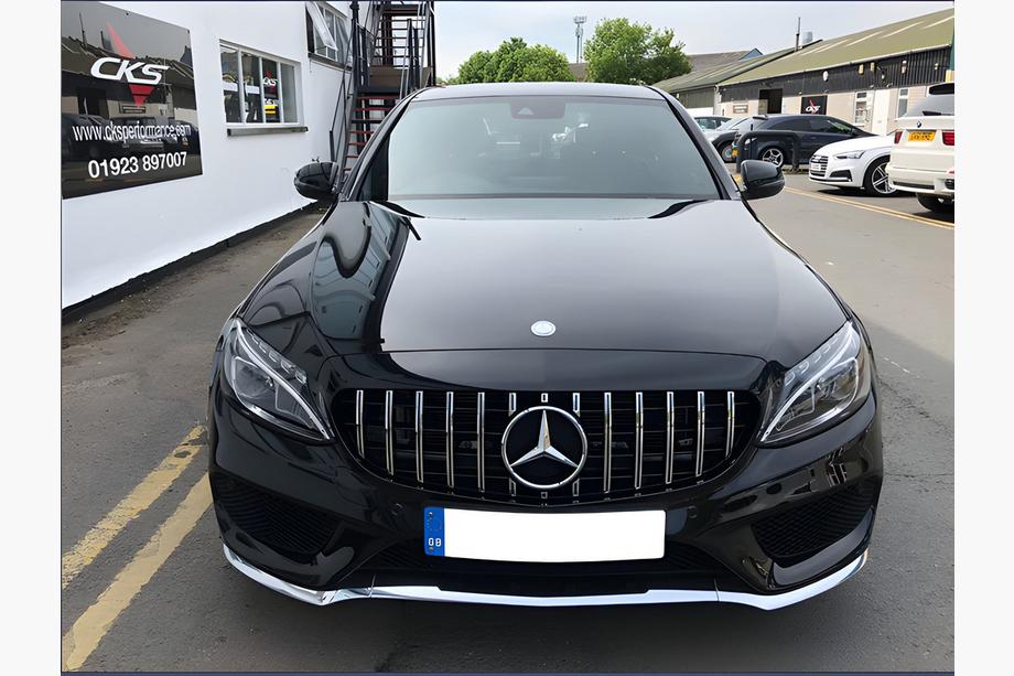 Mercedes C-class W205 2014-2021 рр. Передня решітка Panamericana GT (для Avantgarde/AMG-Line/C43 AMG) 2018+, без камери Фото 6