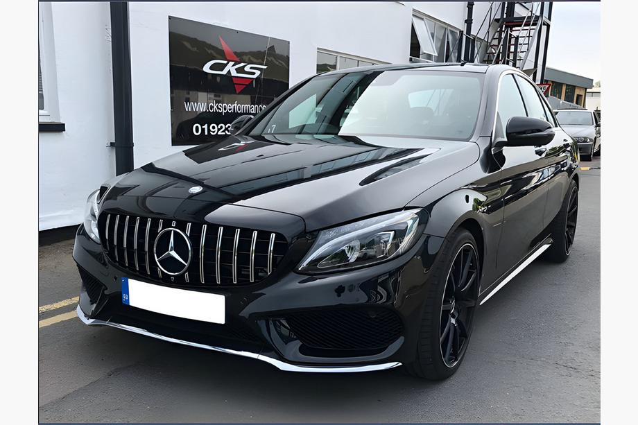Mercedes C-class W205 2014-2021 рр. Передня решітка Panamericana GT (для Avantgarde/AMG-Line/C43 AMG) 2018+, без камери Фото 8
