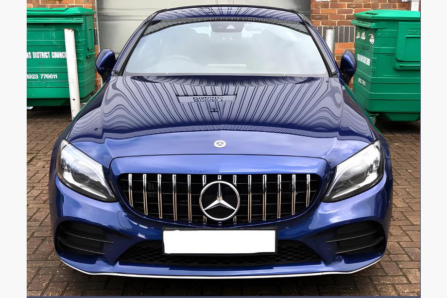 Mercedes C-class W205 2014-2021 рр. Передня решітка Panamericana GT (для Avantgarde/AMG-Line/C43 AMG) 2018+, без камери Фото 2