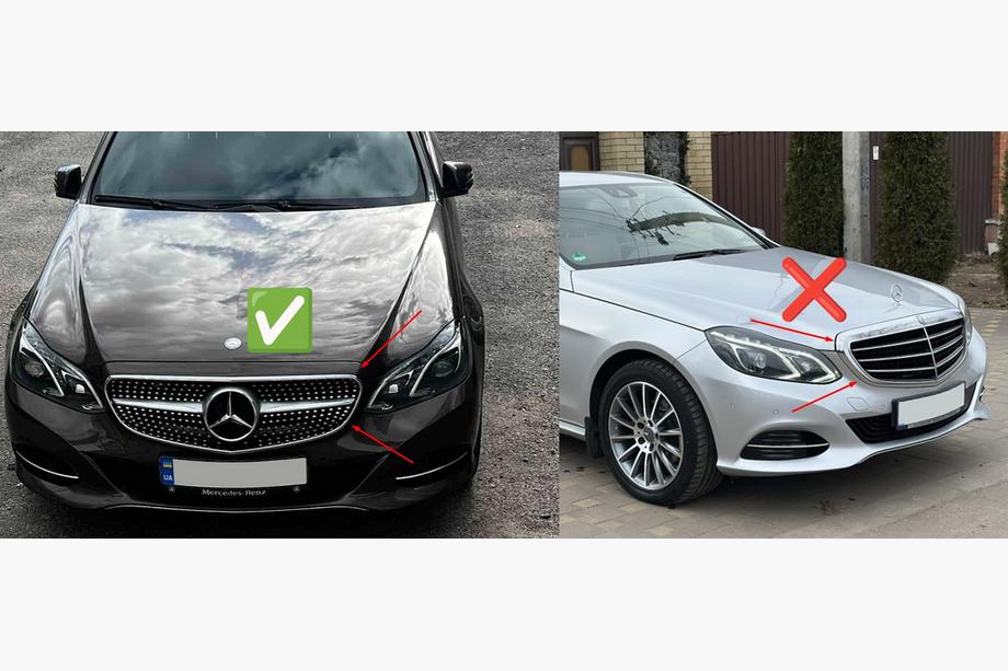 Mercedes E-class W212 2009-2016 рр. Передня решітка Diamond Black (для Avantgarde і AMG-Line, 2013-2016) Фото 6