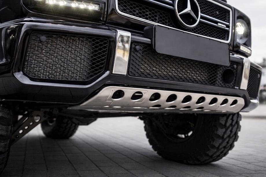 Mercedes G class W463 1990-2018 рр. Захист переднього бампера (нержавійка) Фото 2