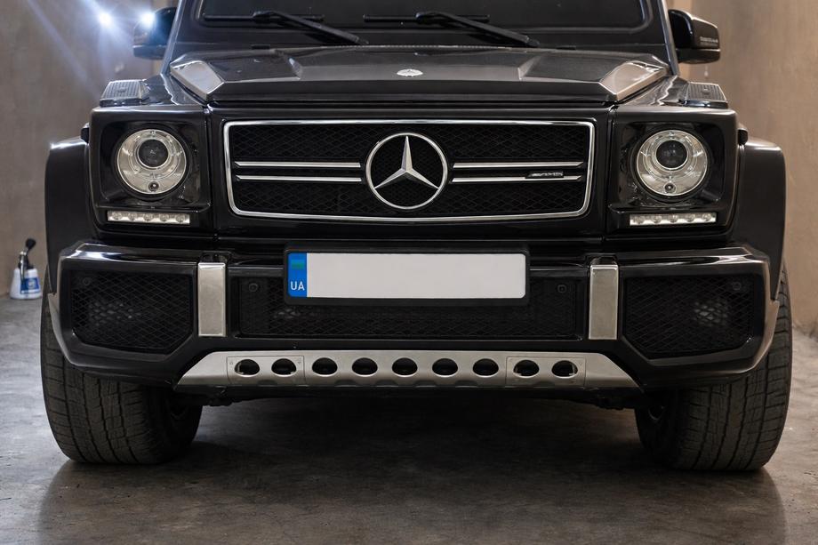 Mercedes G class W463 1990-2018 рр. Захист переднього бампера (нержавійка) Фото 3
