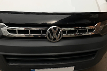 Volkswagen T5 2010-2015 рр. Накладки на решітку (Carmos, 2 шт., нерж.) фото 4