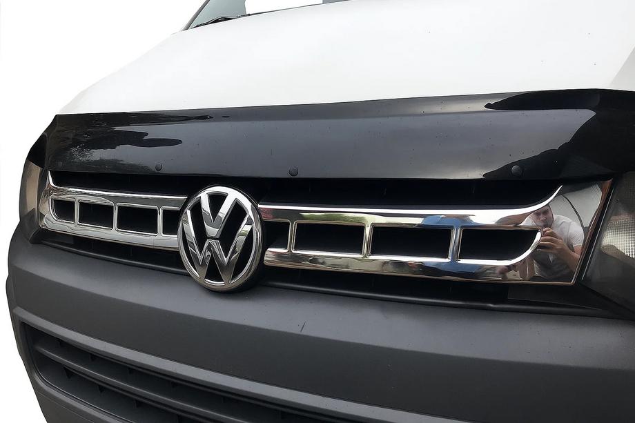 Volkswagen T5 2010-2015 рр. Накладки на решітку (Carmos, 2 шт., нерж.) Image