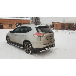 Задній захист NSXT.13.6.B1-08 (2 шт., нерж) Nissan X-trail T32/Rogue 2014-2021 рр. фото 4