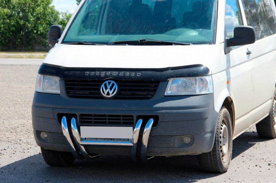 Volkswagen T5 Transporter 2003-2010 рр. Кенгурятник ST006-03 ніздрі (нерж) Image