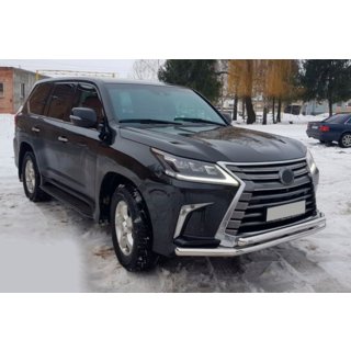 Передній захист ST014 (2015+, нерж) Lexus LX570/450d 2008-2022 рр. фото 2