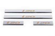 Hyundai I-20 2008-2012 рр. Накладки на пороги Carmos V1 (4 шт, нерж) фото 2