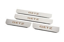 Hyundai Getz 2002- рр. Накладки на пороги Carmos (4 шт, нерж) фото 2