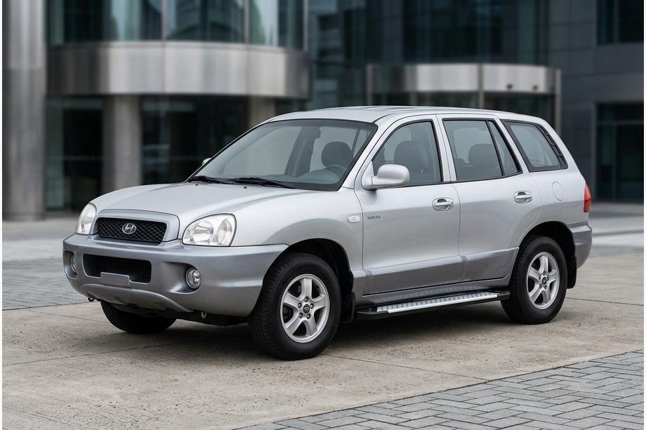 Hyundai Santa Fe 1 2000-2006 рр. Бокові пороги Allmond Grey (2 шт., алюм.) Фото 1
