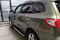 Hyundai Santa Fe 2 2006-2012 рр. Бокові пороги Fullmond (2 шт, алюм.) фото 2