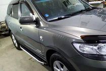 Hyundai Santa Fe 2 2006-2012 рр. Бокові пороги Fullmond (2 шт, алюм.) фото 3