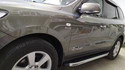Hyundai Santa Fe 2 2006-2012 рр. Бокові пороги Fullmond (2 шт, алюм.) фото 9